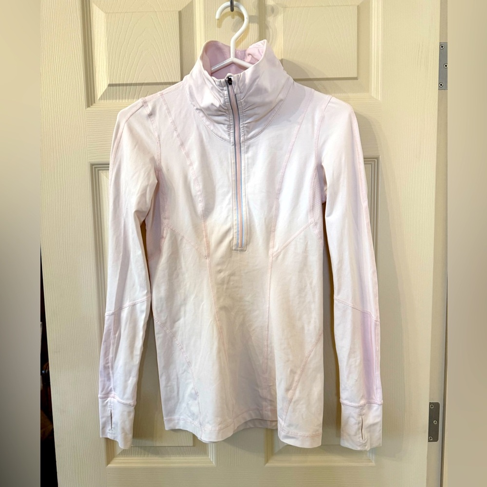 💗Lululemon Size 6 Baby Pink Half Zip Running Top💗